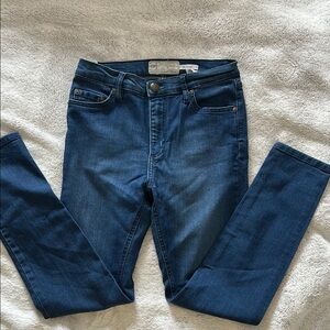 Free People High Rise Dark Blue Skinny Jean Pants